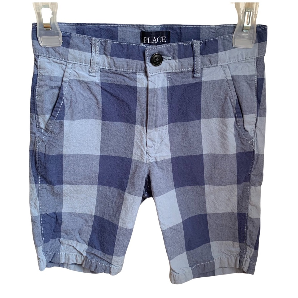 The Children's Place Preppy Blue Plaid Checked Cotton Shorts Size 8
